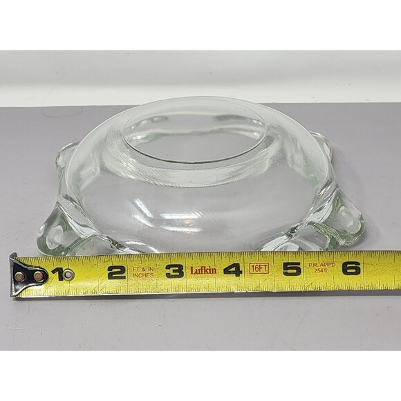 Vintage Cigar Ashtray - Mid-Century Heavy Clear Glass Square‎ - Picture 7 of 8